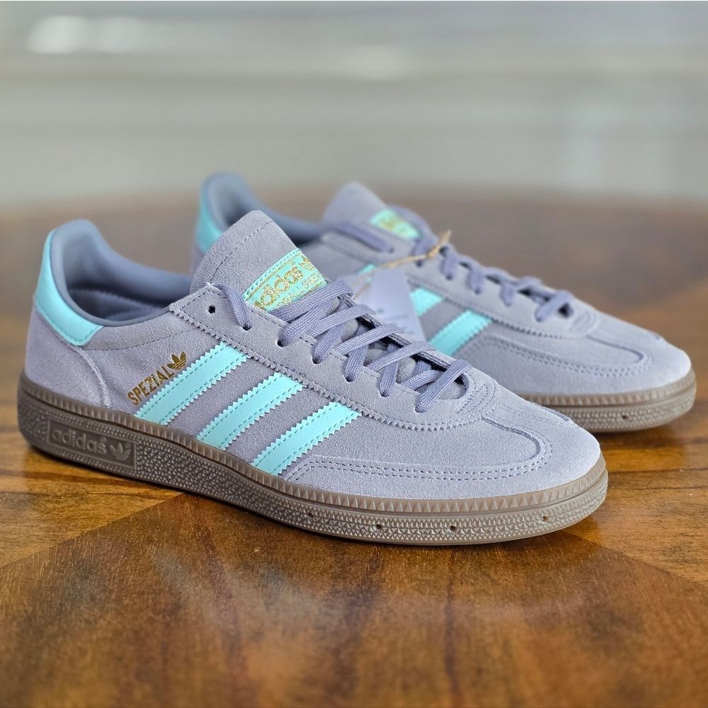 Adidas Handball Spezial Suede Women's Shoes Grey White Gum Size 7.5 Brand New LE - Picture 4 of 11